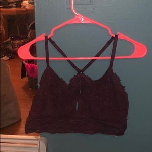 Aerie long line lace bralette maroon